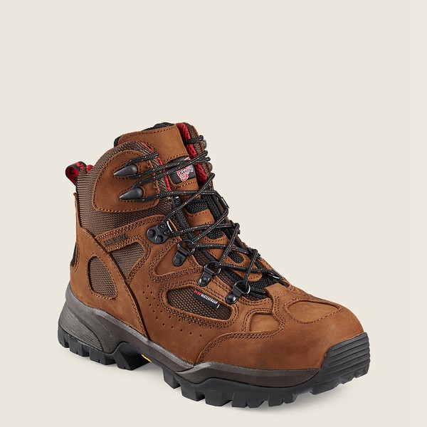 Red Wing Hiking Boots Brown - Mens Truhiker - 6-inch Waterproof Safety Toe - 0635-ESUCL